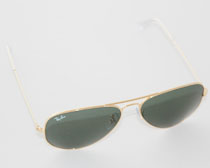 RayBan Aviator solbriller guld/grøn RB3025 L0205