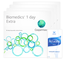 Pakke-tilbud: Biomedics 1-day Extra + Acuaiss øjendråber 15ml
