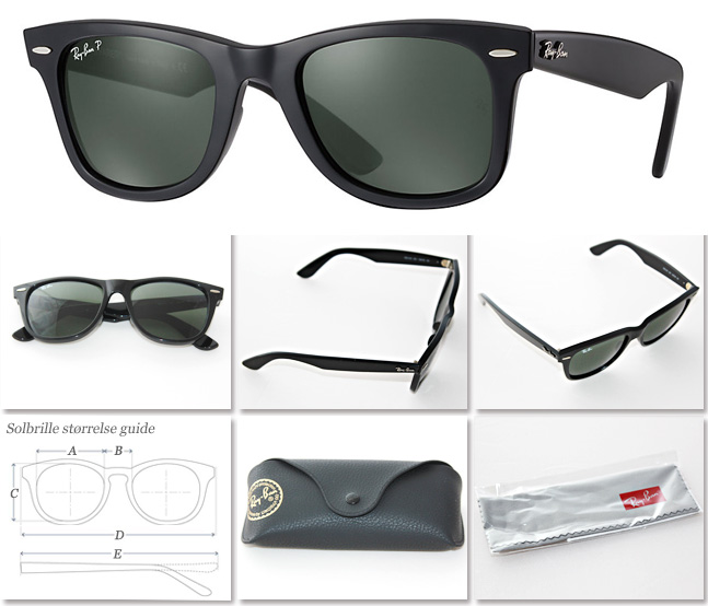 Ray-Ban Wayfarer solbriller klassikeren med grønne glas og sort stel