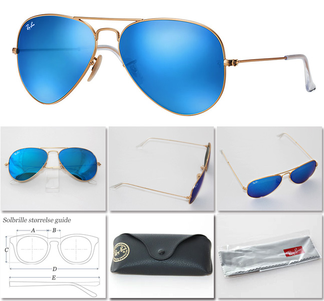 RayBan Aviator solbriller blå/guld RB3025 112/17